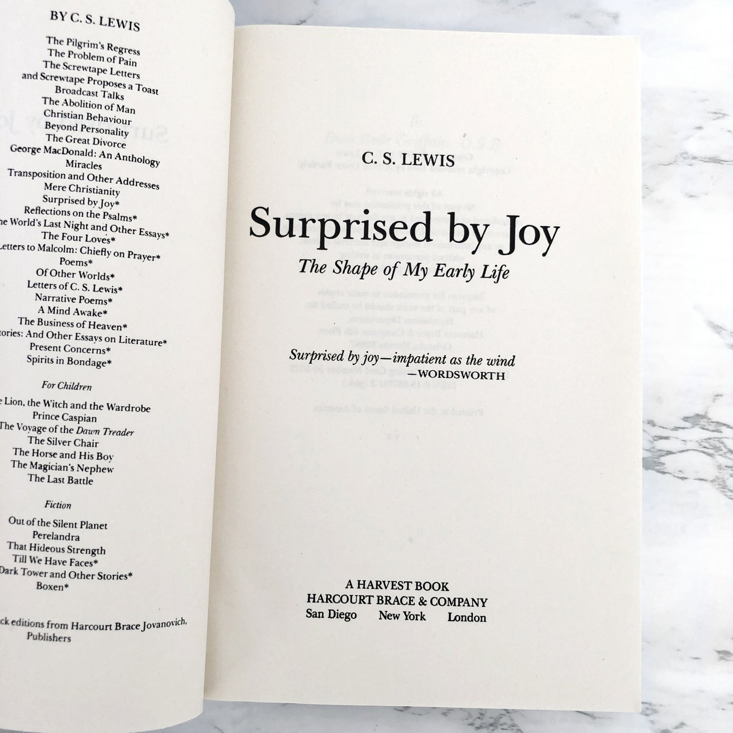 Surprised by Joy: The Shape of My Early Life by C.S. Lewis [TRADE PAPERBACK / 1984]