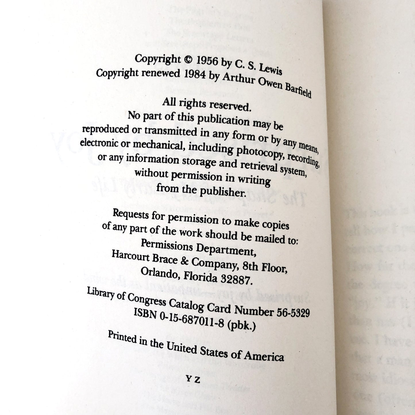 Surprised by Joy: The Shape of My Early Life by C.S. Lewis [TRADE PAPERBACK / 1984]