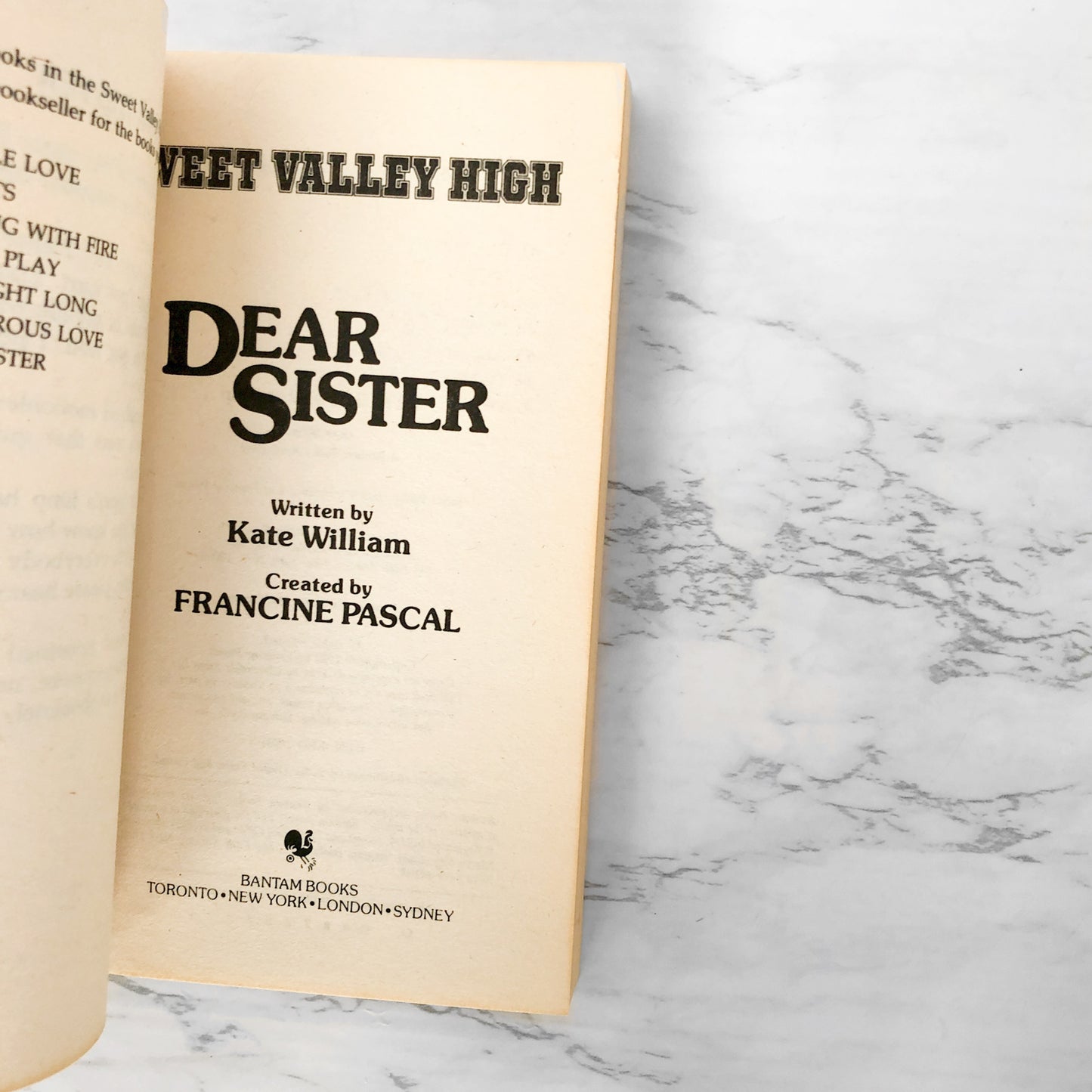 Sweet Valley High #7: Dear Sister by Francine Pascal & Kate William [FIRST PRINTING] 1984