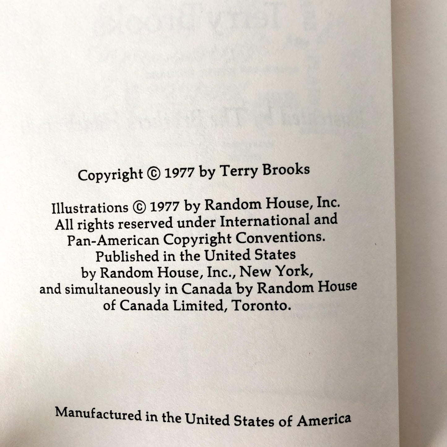 The Sword of Shannara by Terry Brooks [FIRST BOOK CLUB EDITION / 1977]