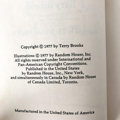 The Sword of Shannara by Terry Brooks [FIRST BOOK CLUB EDITION / 1977]