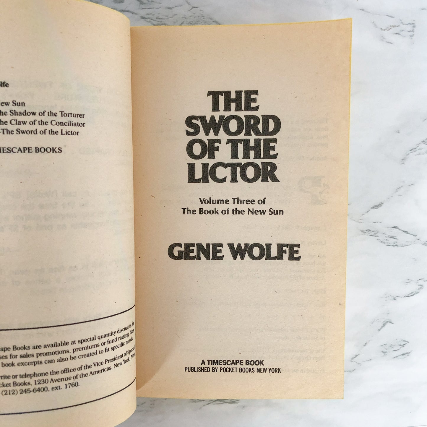 The Sword of the Lictor by Gene Wolfe [FIRST PAPERBACK PRINTING / 1981]