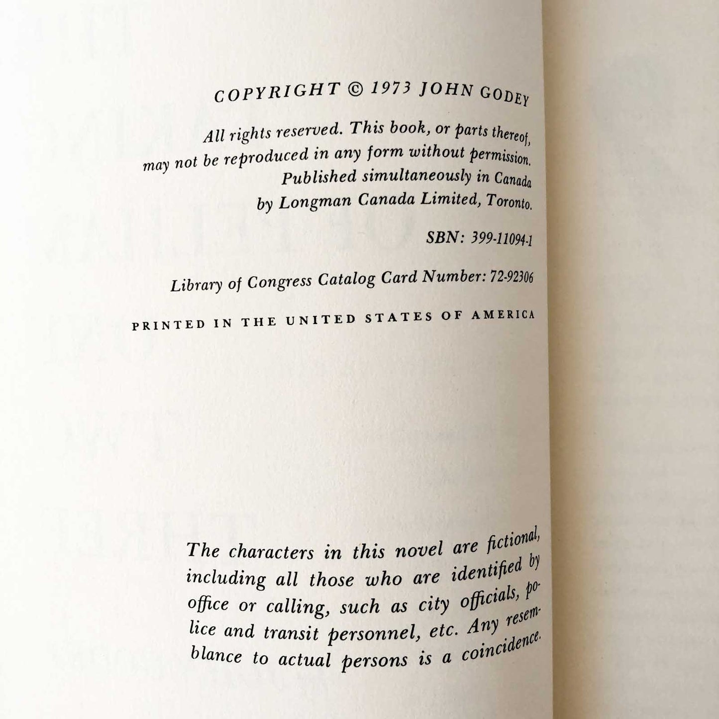 The Taking of Pelham One Two Three by John Godey [FIRST EDITION / 1973]