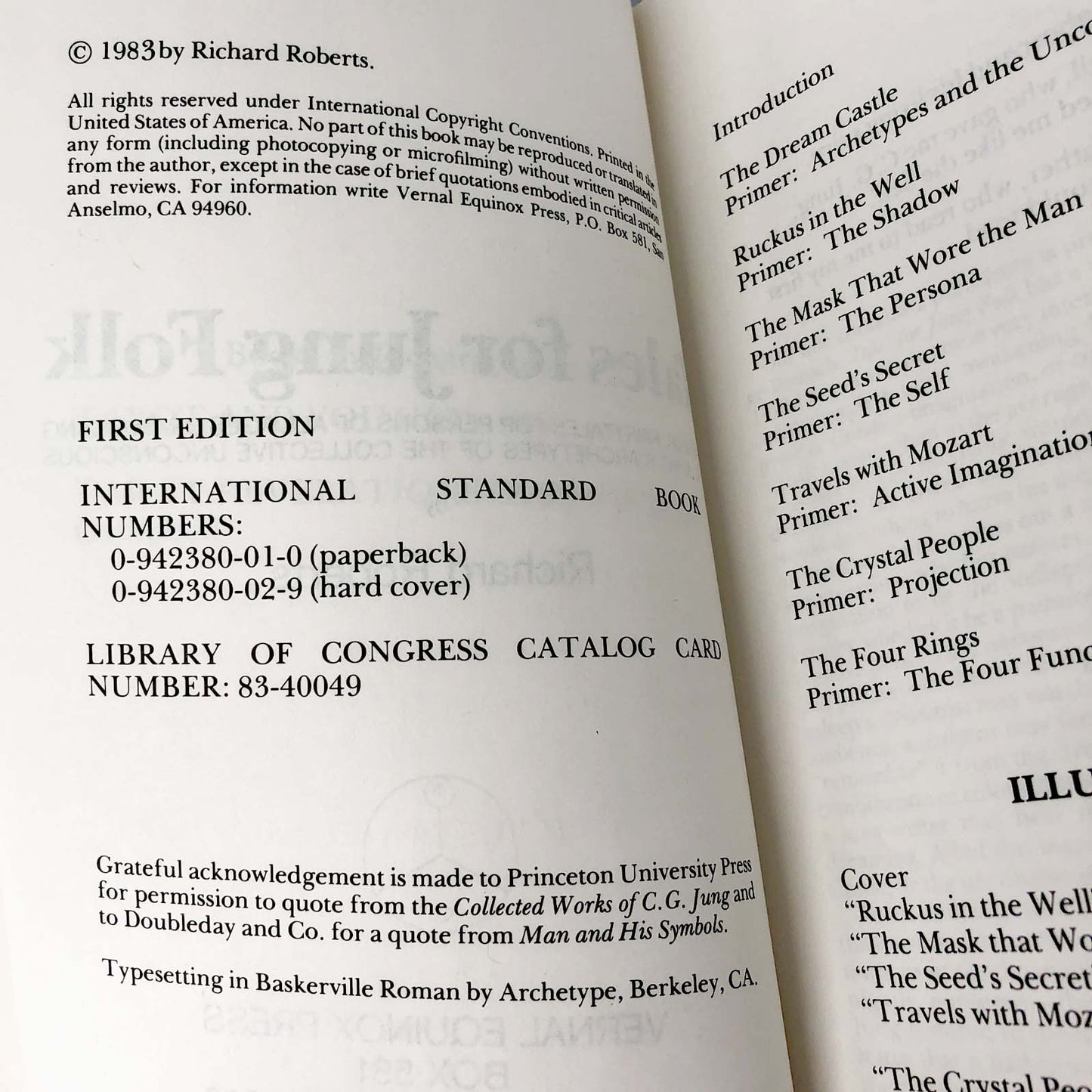 Tales for Jung Folk: Original Fairytales Dramatizing Carl Jung's Archetypes of the Collective Unconscious by Richard Roberts [FIRST EDITION PAPERBACK] 1983