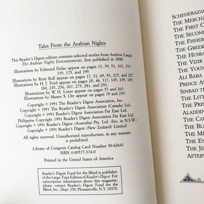 Tales from the Arabian Nights translated by Andrew Lang [ILLUSTRATED HARDCOVER / 1991]