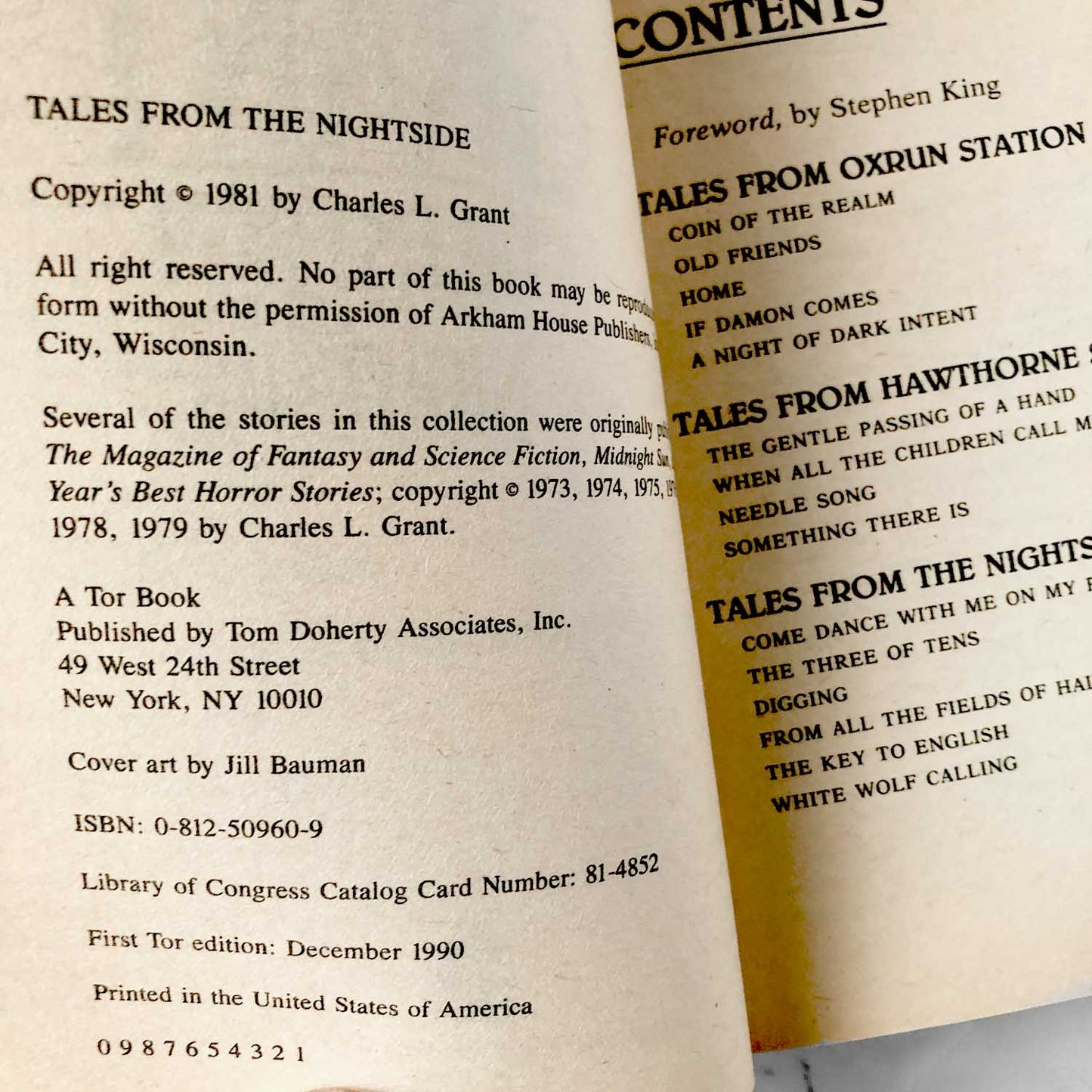 Tales From the Nightside by Charles L. Grant [1990 PAPERBACK]