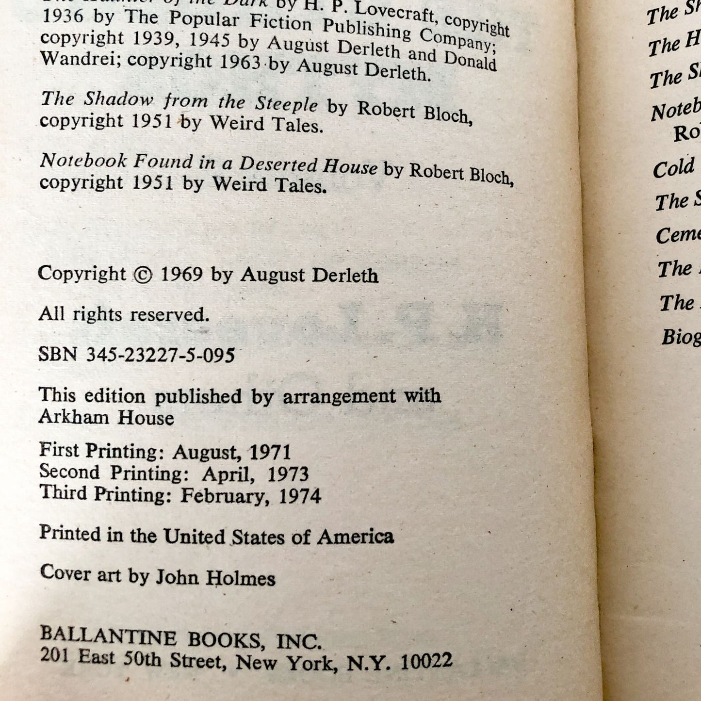 Tales of the Cthulhu Mythos Vol. 2 by H.P. Lovecraft & Others [1974 PAPERBACK]