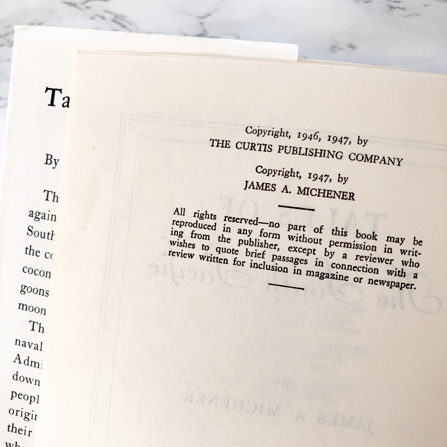 Tales of the South Pacific by James A. Michener [FIRST EDITION] 1947 • Macmillan