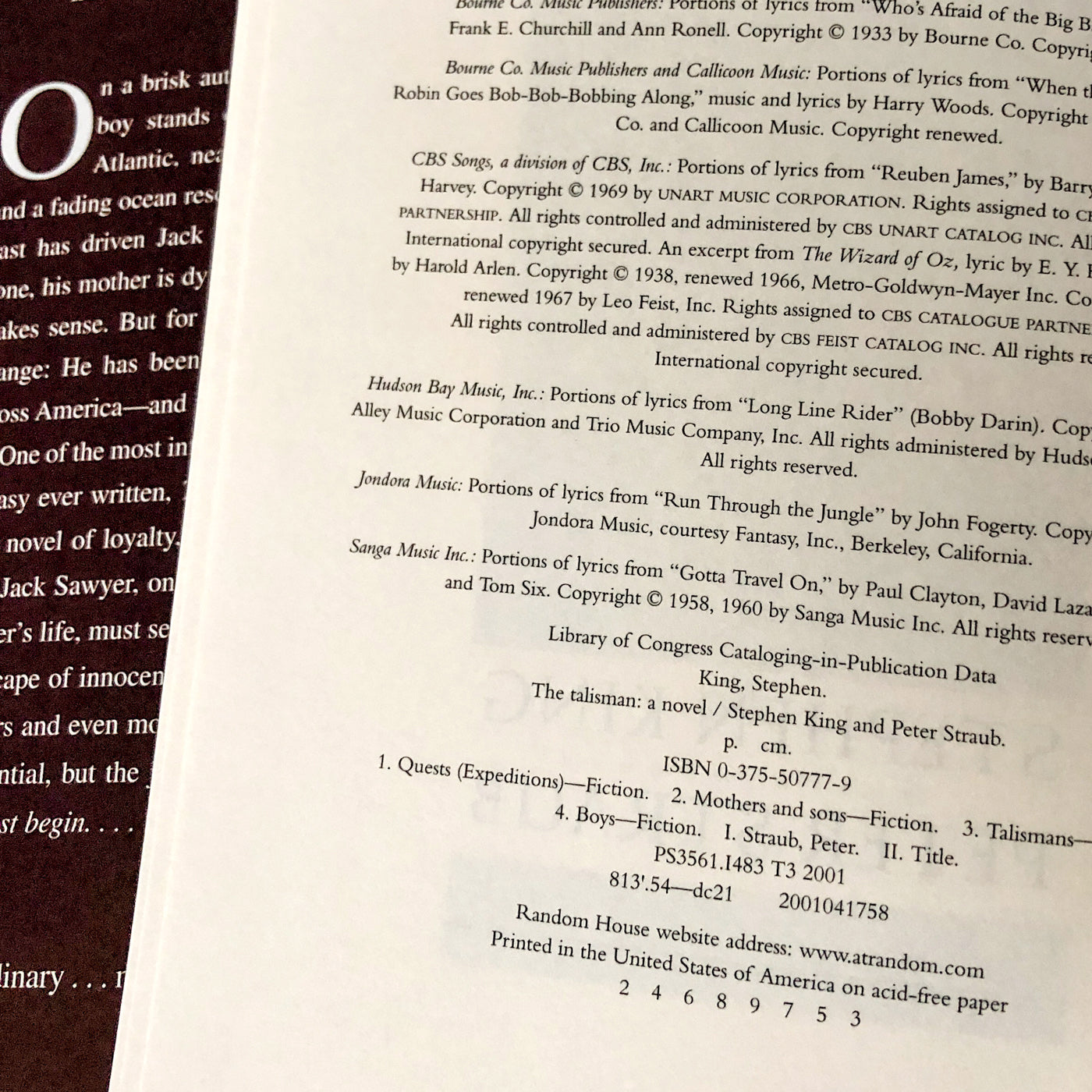 The Talisman by Stephen King & Peter Straub [2ND EDITION / 2001]