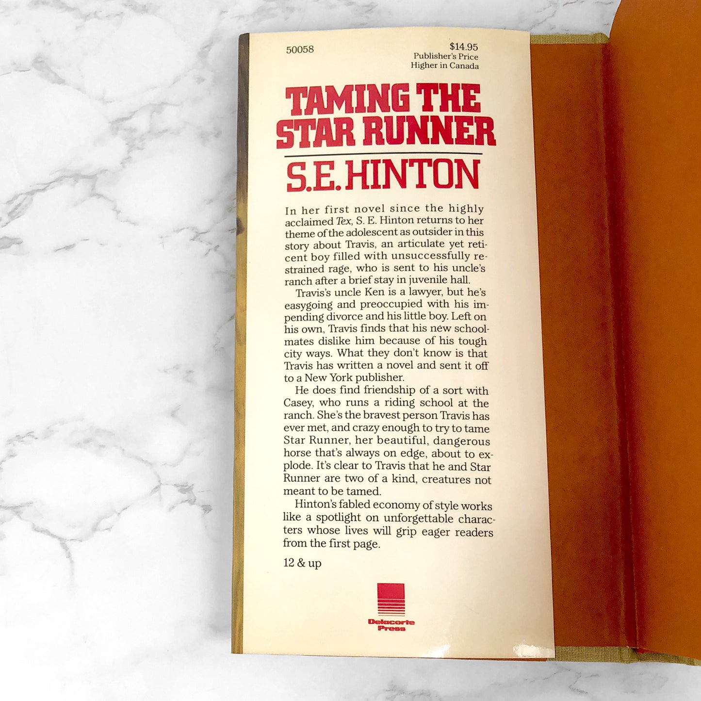 Taming the Star Runner by S.E. Hinton [FIRST EDITION • FIRST PRINTING] 1988 • Delacorte Press