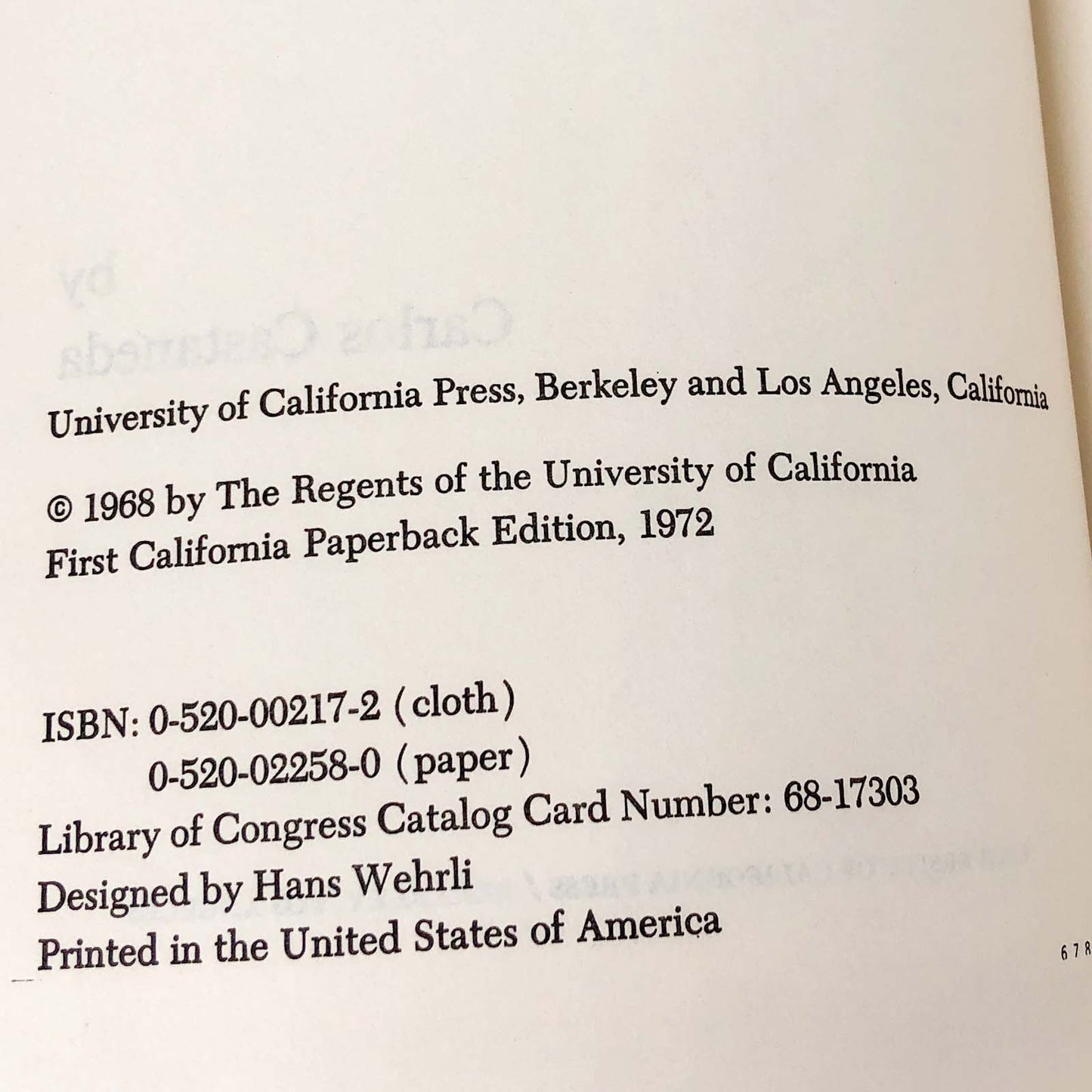 The Teachings of Don Juan: A Yaqui Way of Knowledge by Carlos Castaneda [FIRST TRADE PAPERBACK PRINTING] 1972