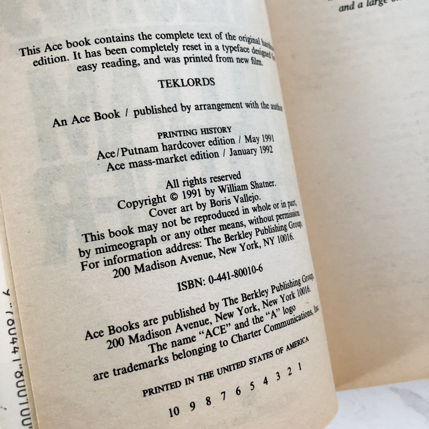 Teklords by William Shatner [1992 PAPERBACK] - Bookshop Apocalypse