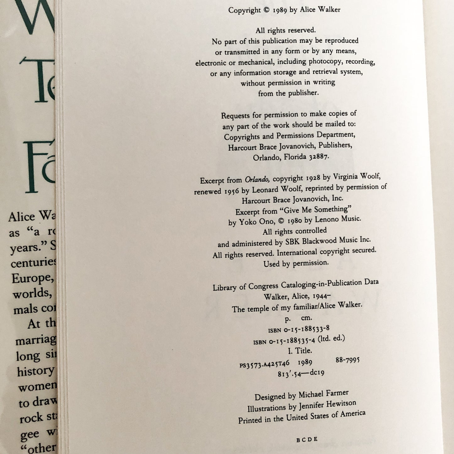 The Temple of My Familiar by Alice Walker SIGNED! [FIRST EDITION]