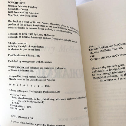 Terms of Endearment by Larry McMurtry [TRADE PAPERBACK] 1989