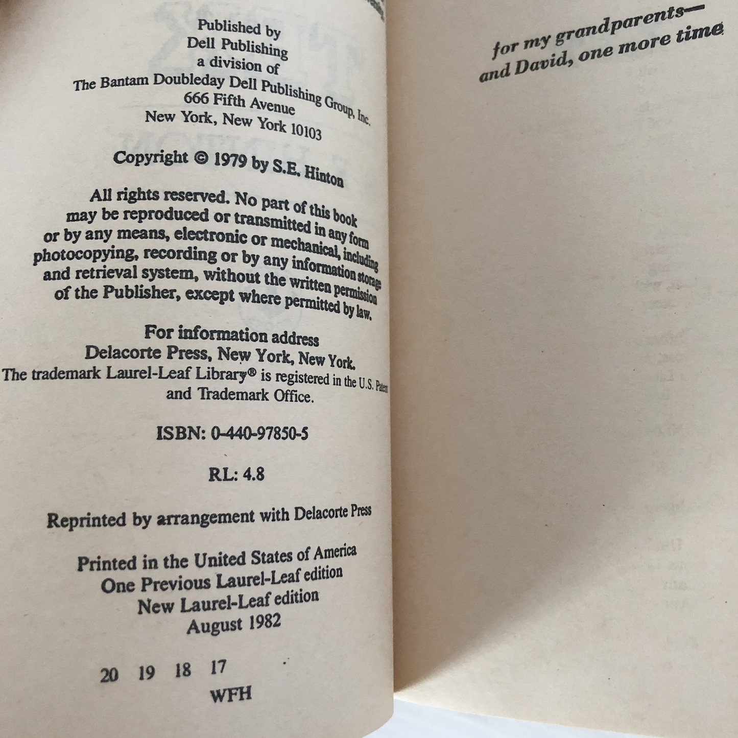 Tex by S.E. Hinton [1982 PAPERBACK] - Bookshop Apocalypse