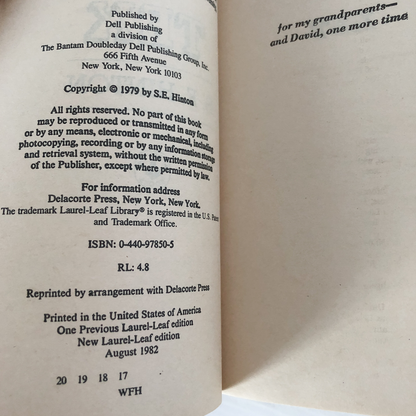 Tex by S.E. Hinton [1982 PAPERBACK] - Bookshop Apocalypse