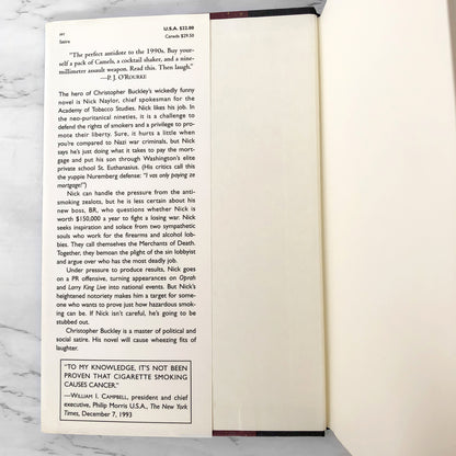 Thank You for Smoking by Christopher Buckley [FIRST EDITION] 1994 • Random House