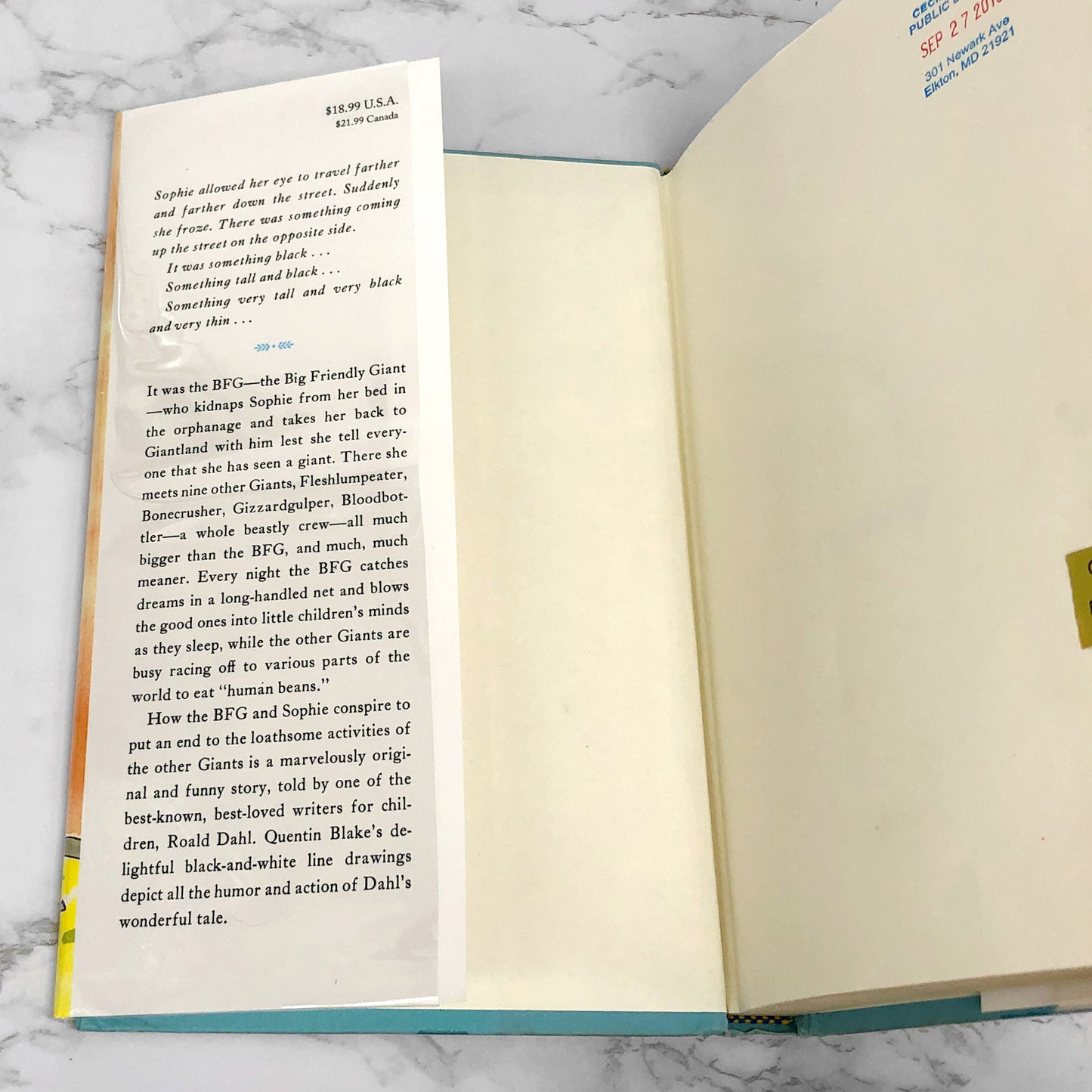 The BFG by Roald Dahl [U.S. FIRST EDITION] 1982 • Later Printing