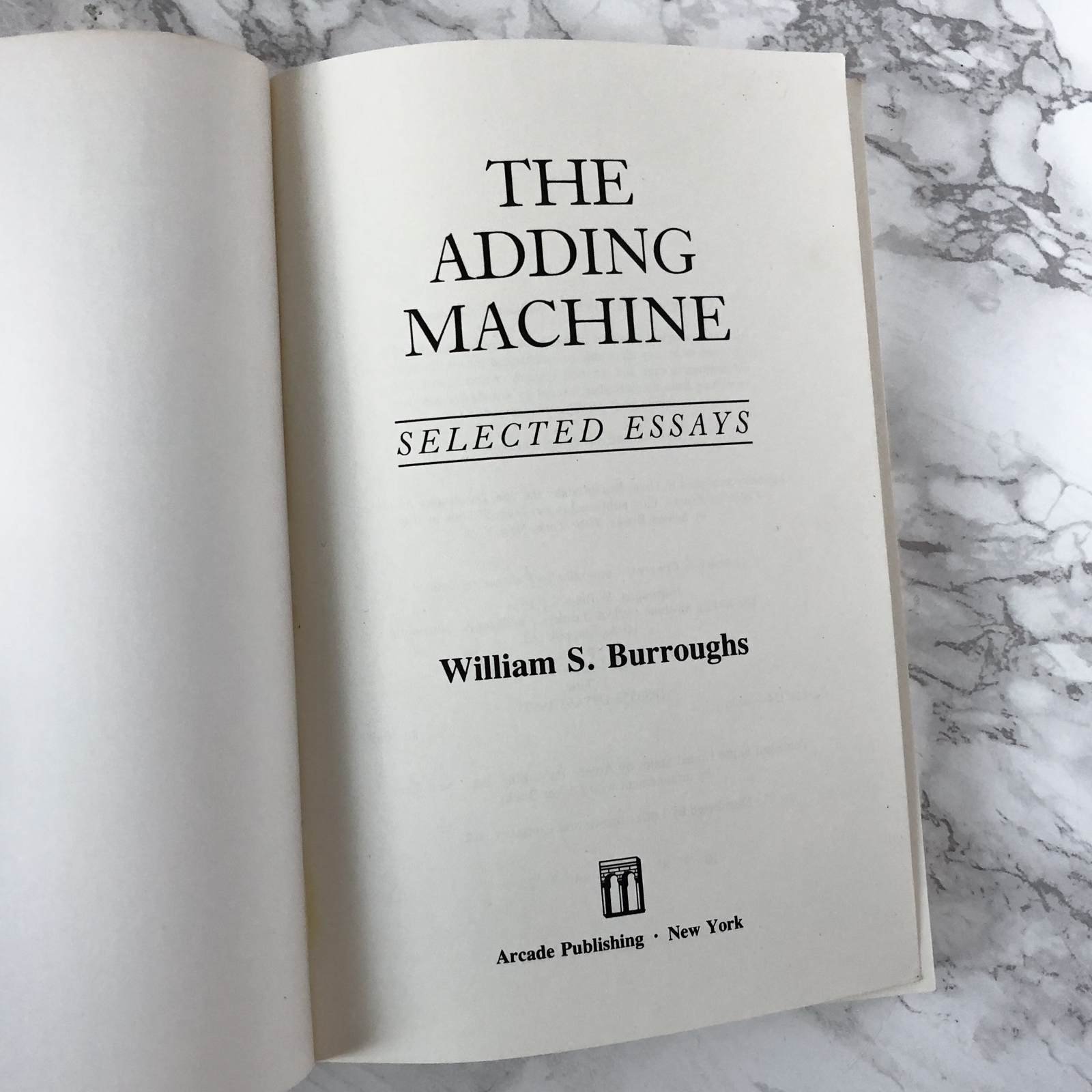 The Adding Machine: Selected Essays by William S. Burroughs [TRADE PAPERBACK / 1993] - Bookshop Apocalypse