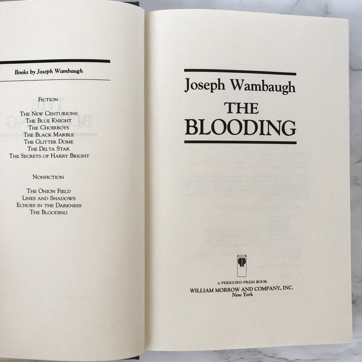 The Blooding by Joseph Wambaugh [FIRST EDITION / FIRST PRINTING] - Bookshop Apocalypse