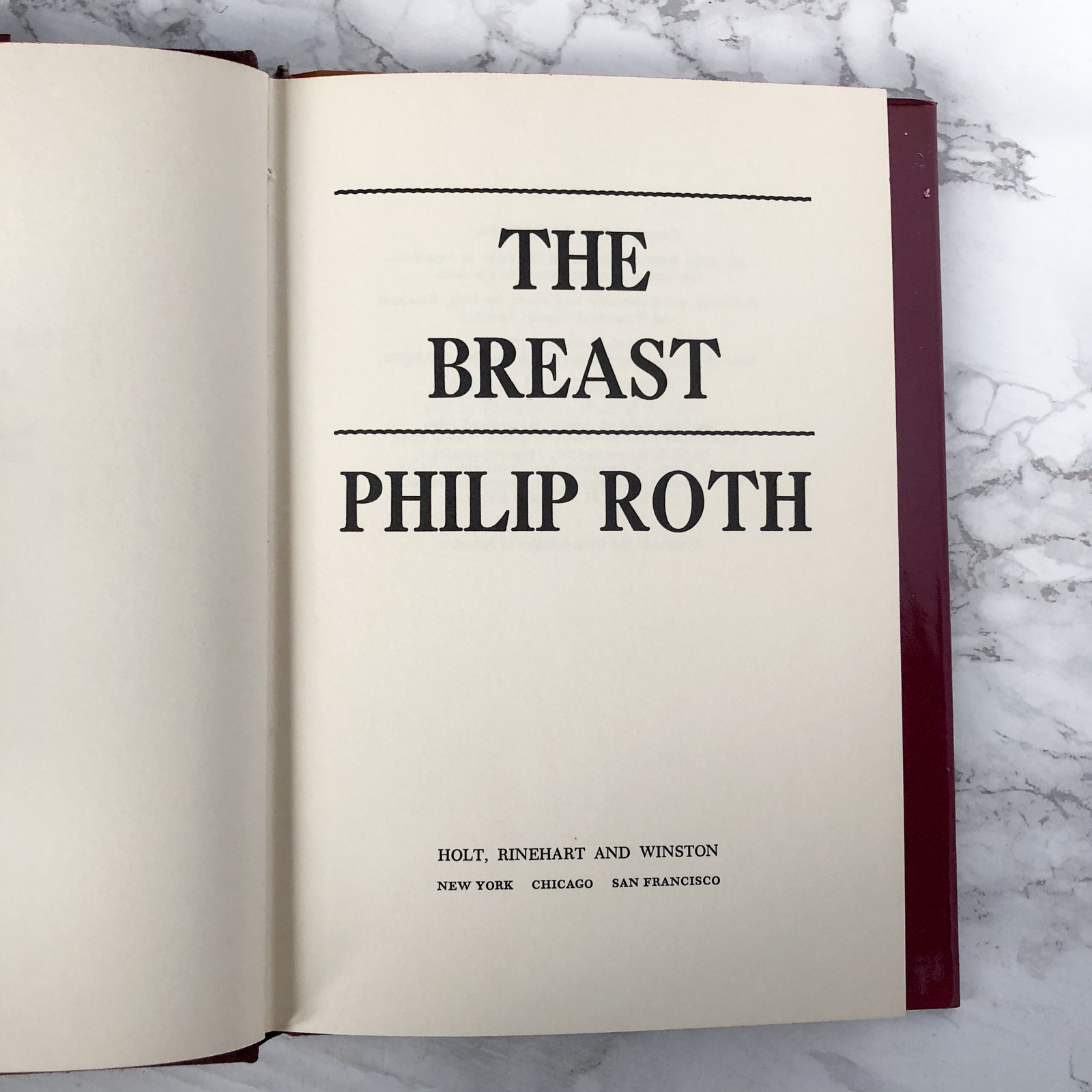 The Breast by Philip Roth [FIRST EDITION / FIRST PRINTING - 1972] - Bookshop Apocalypse