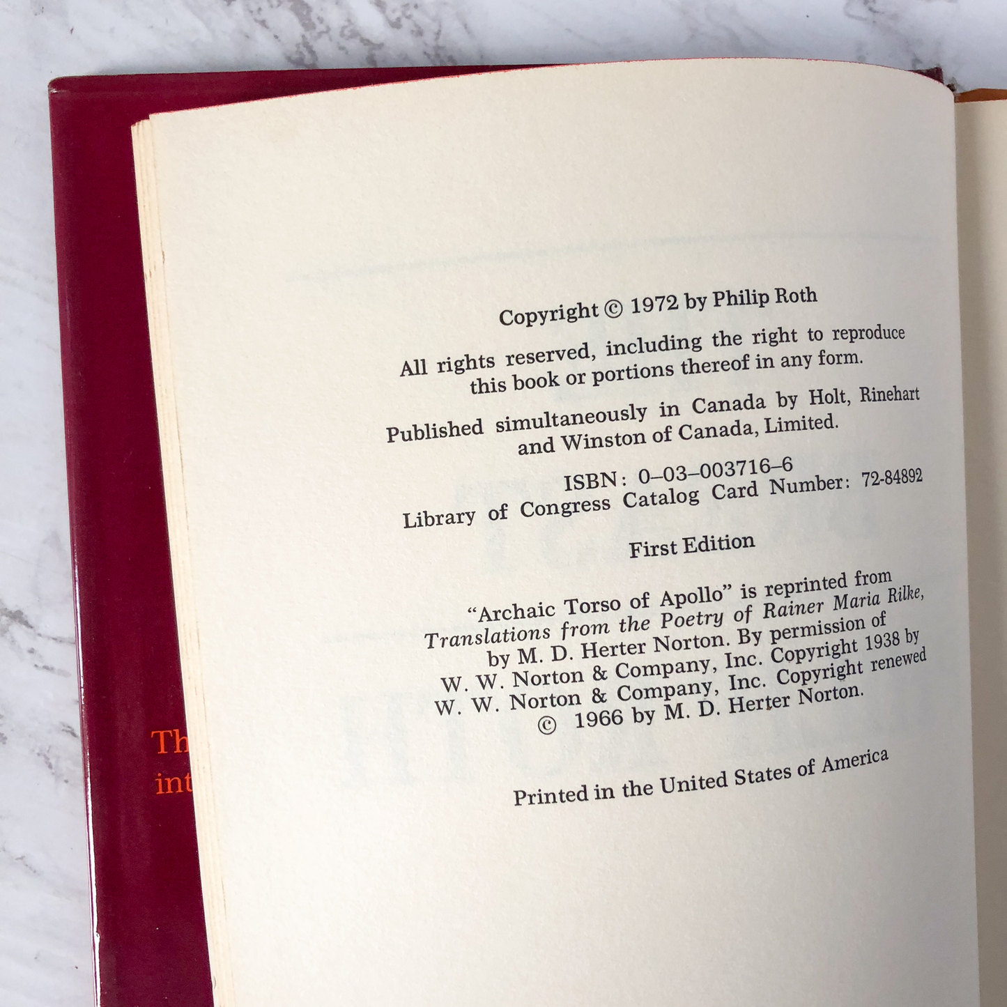 The Breast by Philip Roth [FIRST EDITION / FIRST PRINTING - 1972] - Bookshop Apocalypse