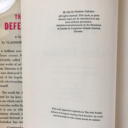 The Defense by Vladimir Nabokov [FIRST EDITION / FIRST PRINTING] - Bookshop Apocalypse