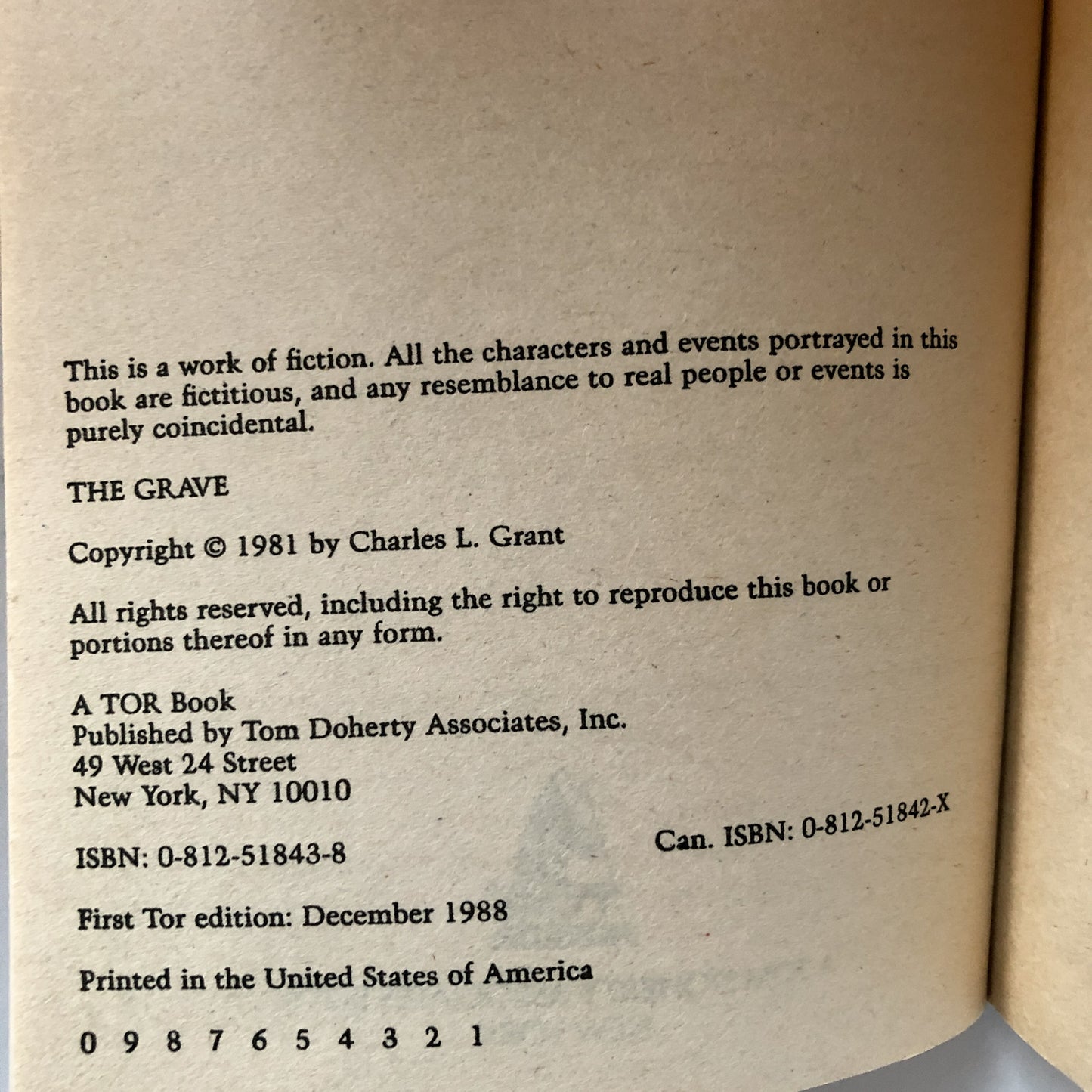The Grave by Charles L. Grant [1988 PAPERBACK] - Bookshop Apocalypse