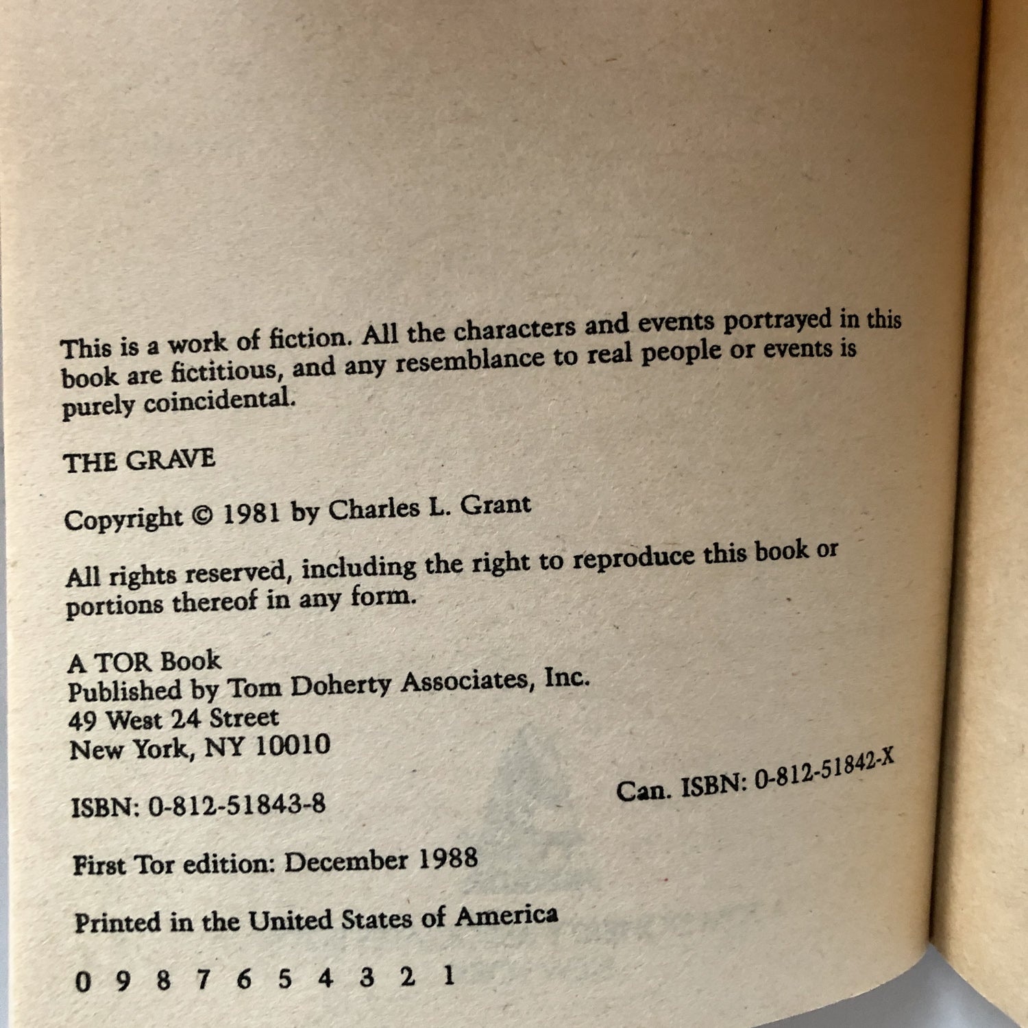 The Grave by Charles L. Grant [1988 PAPERBACK] - Bookshop Apocalypse