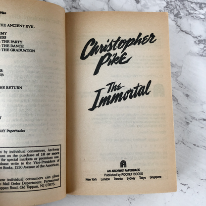 The Immortal by Christopher Pike [FIRST EDITION] - Bookshop Apocalypse