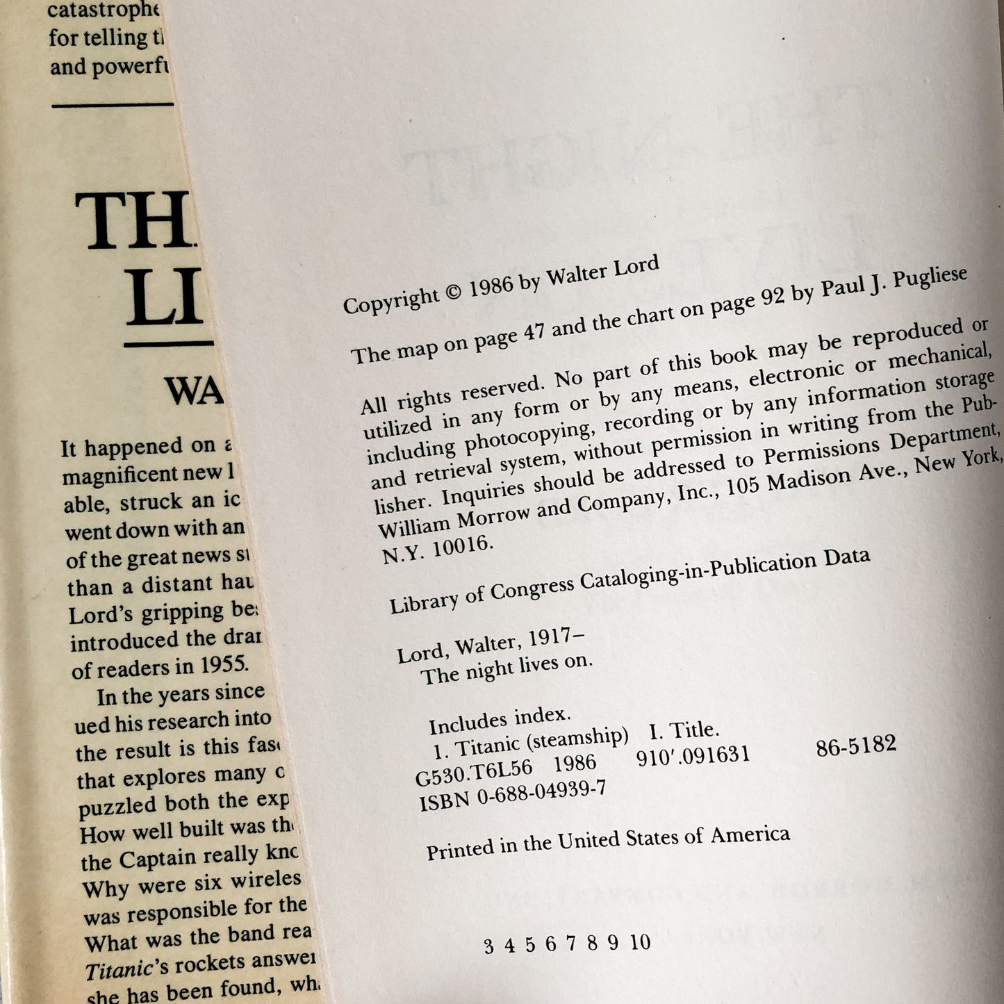 The Night Lives On: Untold Stories & Secrets Behind the Sinking of the Titanic by Walter Lord [FIRST EDITION] - Bookshop Apocalypse