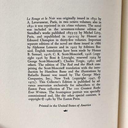The Red and The Black by Stendhal [THE EASTON PRESS] - Bookshop Apocalypse
