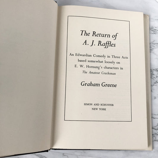 The Return of A.J. Raffles: A Play by Graham Greene [FIRST EDITION] - Bookshop Apocalypse