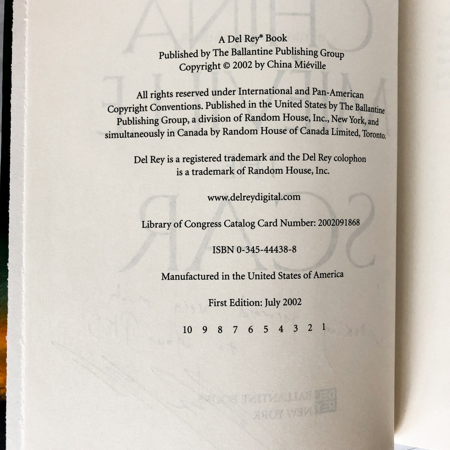 The Scar by China Miéville [MEGA SIGNED! FIRST EDITION / FIRST PRINTING] - Bookshop Apocalypse