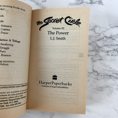 The Secret Circle Vol III: The Power by L.J. Smith [FIRST EDITION / FIRST PRINTING 1992] - Bookshop Apocalypse