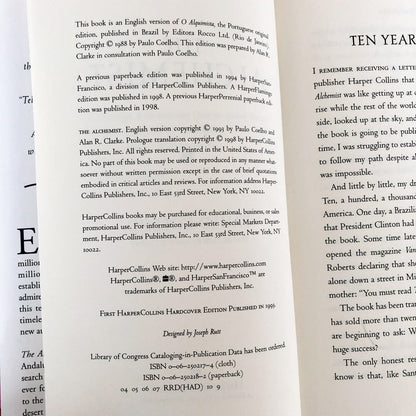 The Alchemist by Paulo Coelho [10th ANNIVERSARY HARDCOVER / 1998]