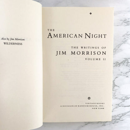 The American Night: The Lost Writings of Jim Morrison, Vol. 2 [1991 PAPERBACK]