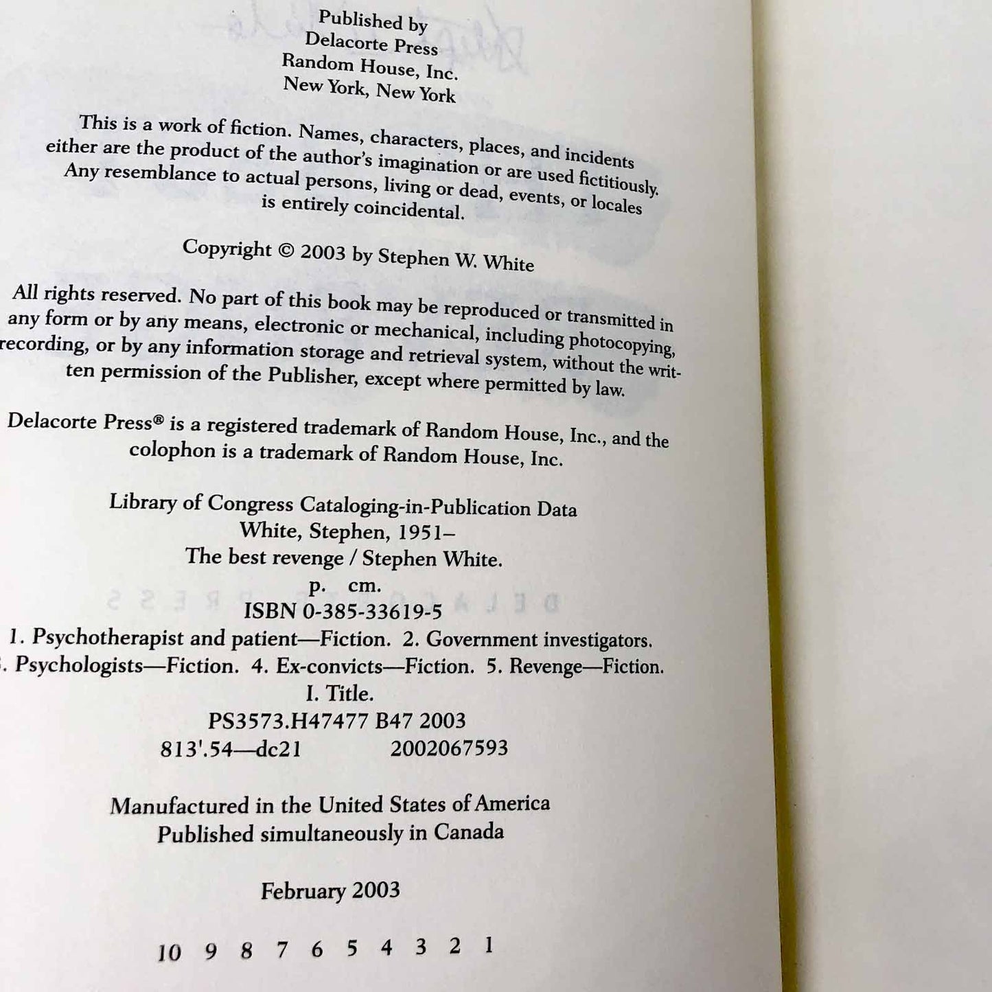 The Best Revenge by Stephen White SIGNED! [FIRST EDITION • FIRST PRINTING] 2003