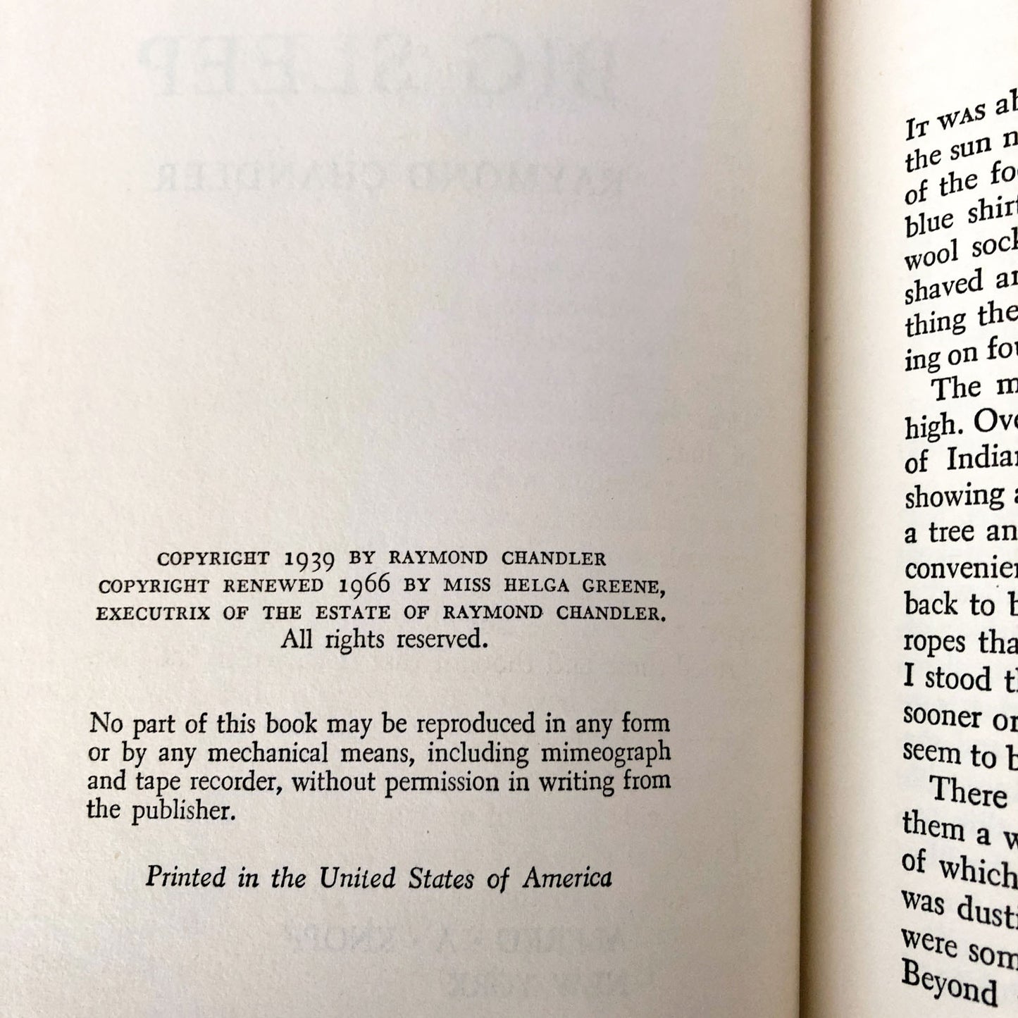 The Big Sleep by Raymond Chandler [BOOK CLUB EDITION / 1966]