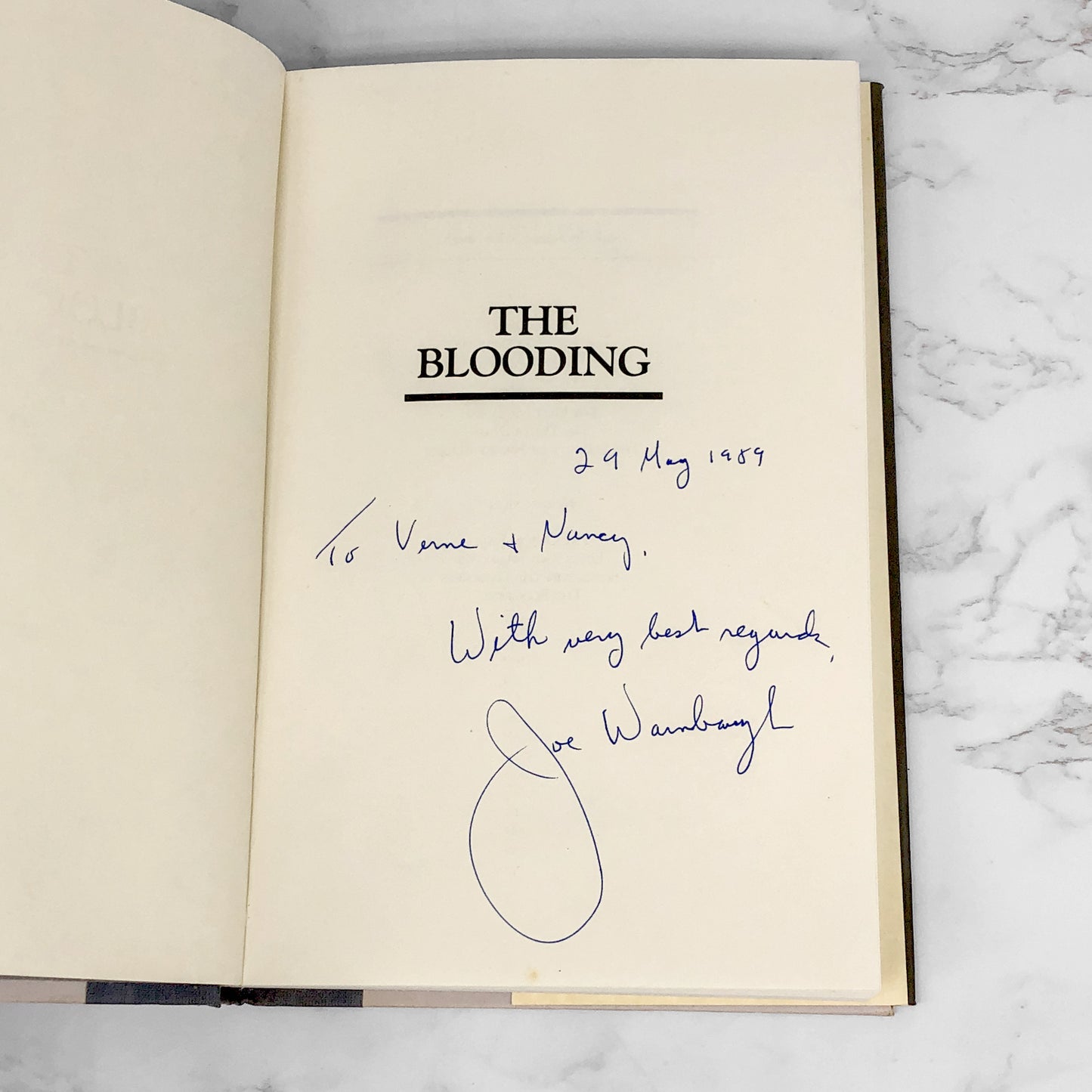 The Blooding by Joseph Wambaugh SIGNED! [FIRST EDITION • FIRST PRINTING] 1989