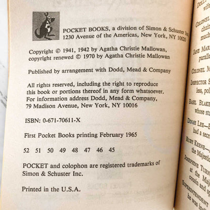 The Body in the Library by Agatha Christie [1986 PAPERBACK]