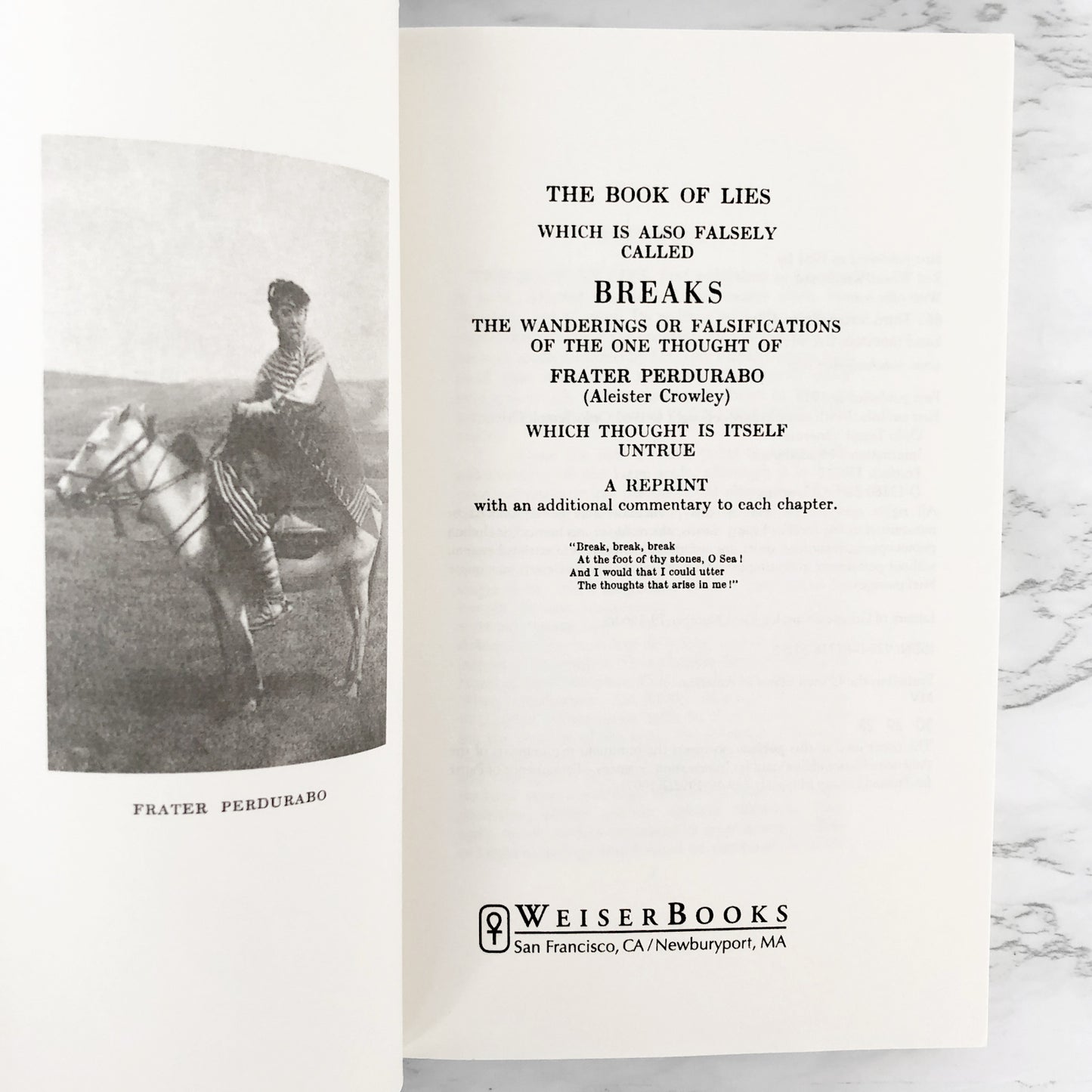 The Book of Lies by Aleister Crowley [TRADE PAPERBACK] 1981 ❧ Weiser Books