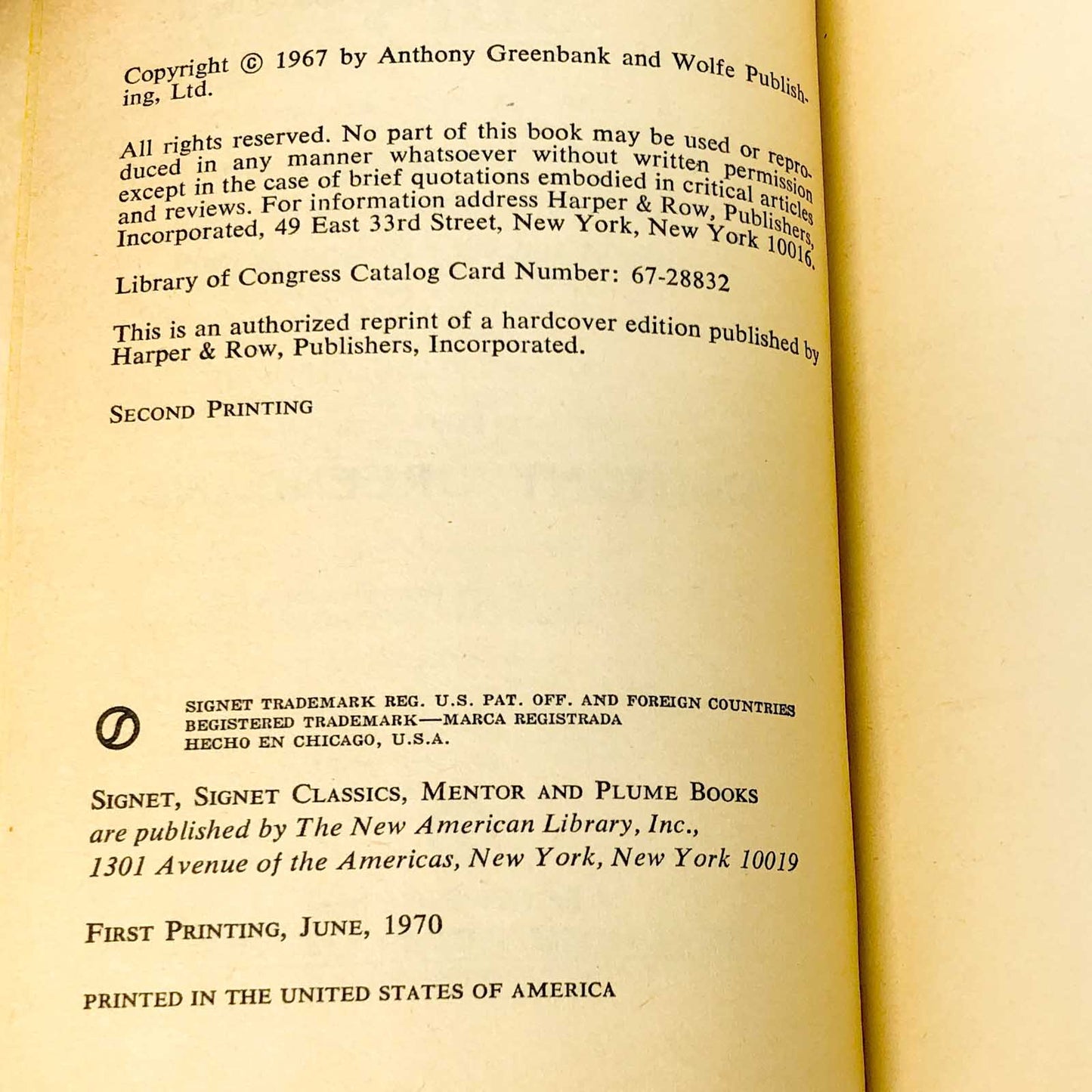 The Book of Survival: Everyman's Guide to Staying Alive by Anthony Greenbank [FIRST PAPERBACK PRINTING] 1970