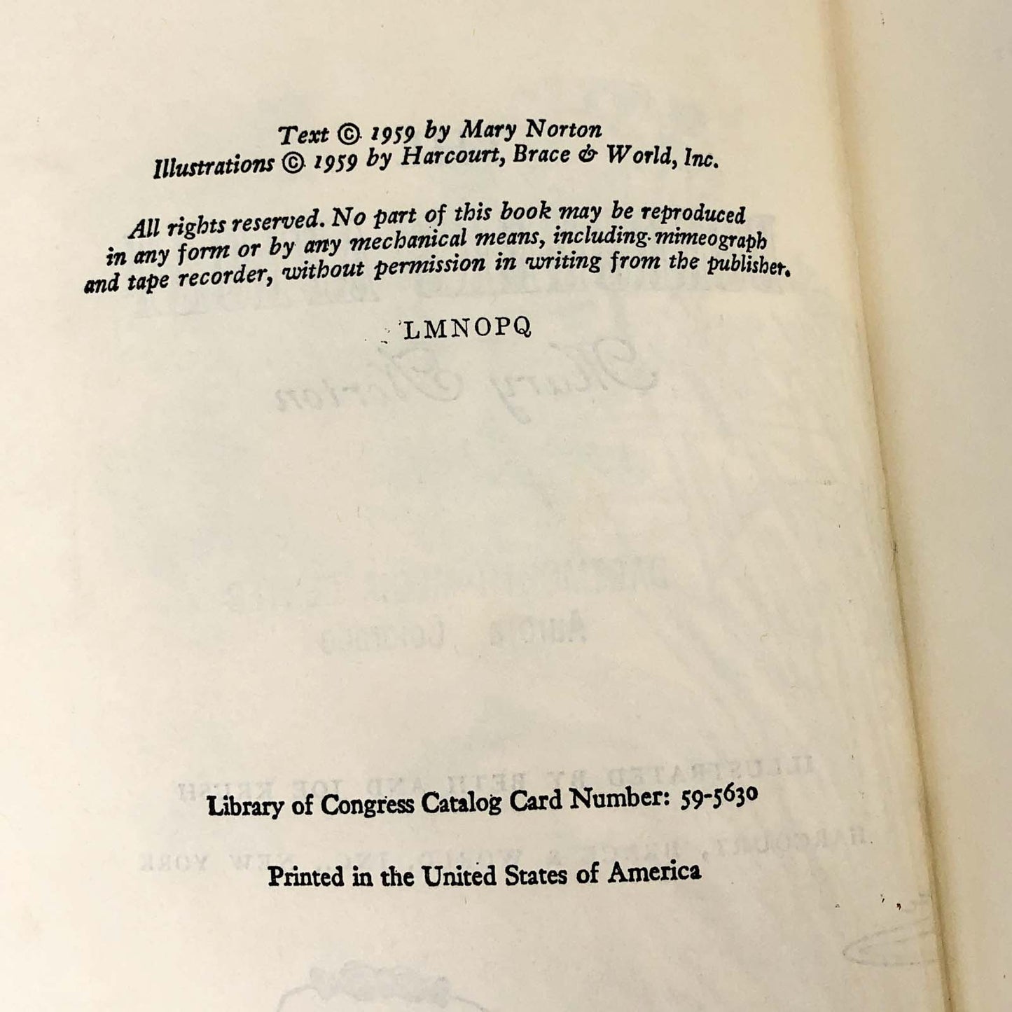 The Borrowers Afloat by Mary Norton [FIRST EDITION] 1959 • Harcourt Brace & World