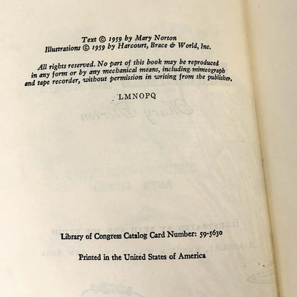 The Borrowers Afloat by Mary Norton [FIRST EDITION] 1959 • Harcourt Brace & World