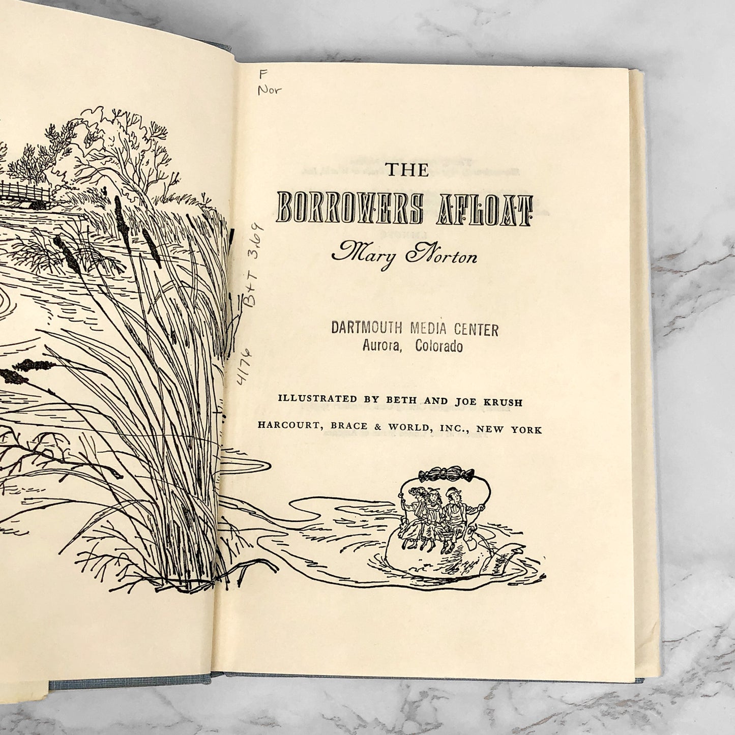 The Borrowers Afloat by Mary Norton [FIRST EDITION] 1959 • Harcourt Brace & World