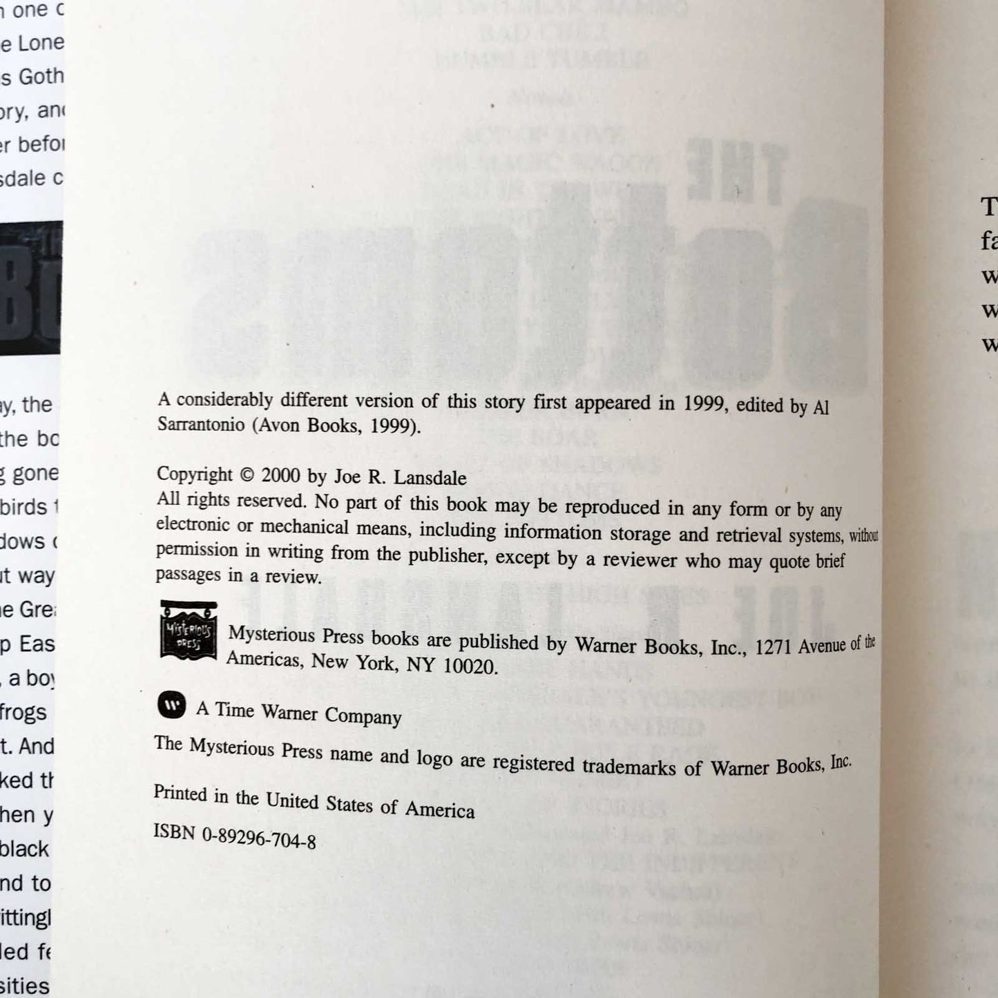 The Bottoms by Joe R. Lansdale [BOOK CLUB HARDCOVER] 2000