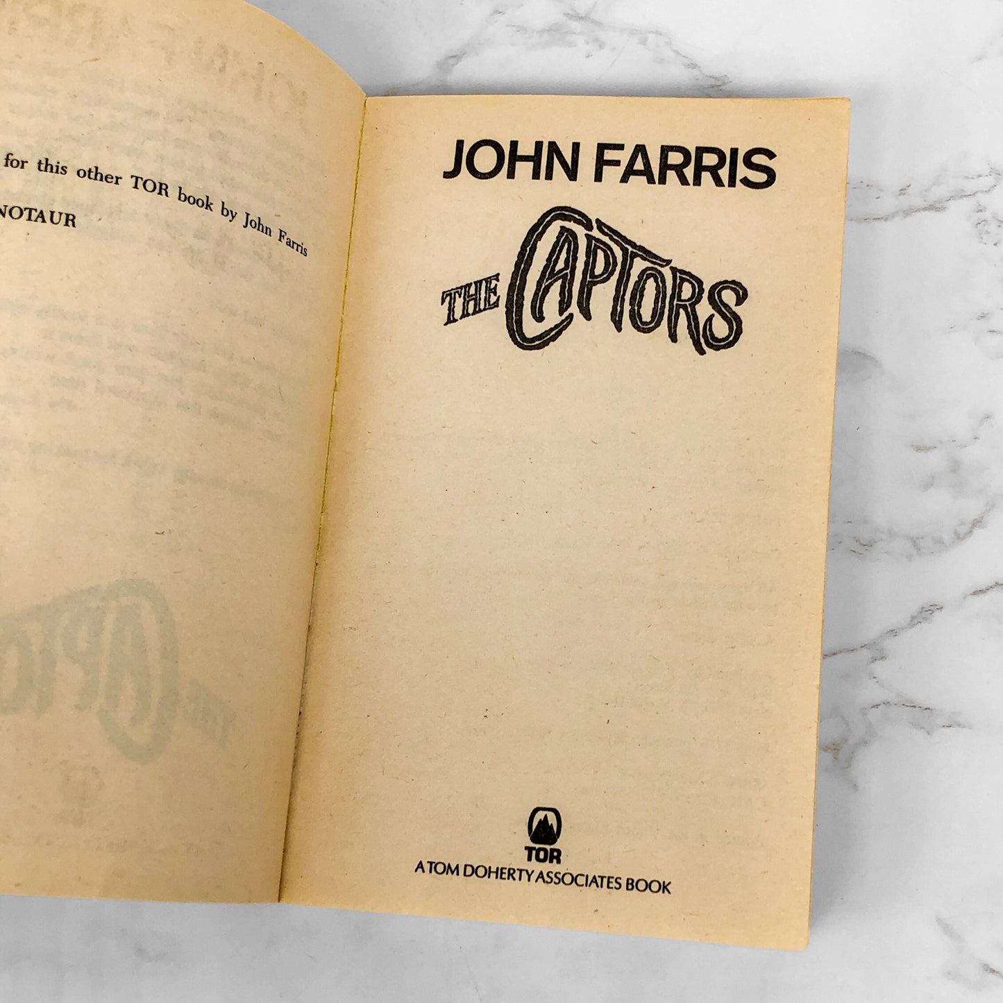 The Captors by John Farris [1985 PAPERBACK] •TOR Horror