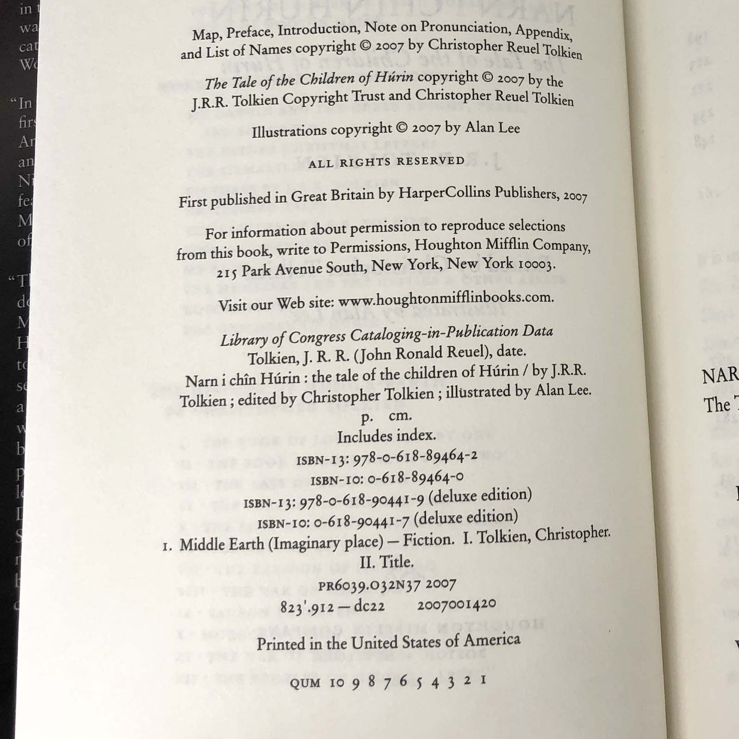 The Children of Húrin by J.R.R. Tolkien [FIRST EDITION / FIRST PRINTING] 2007