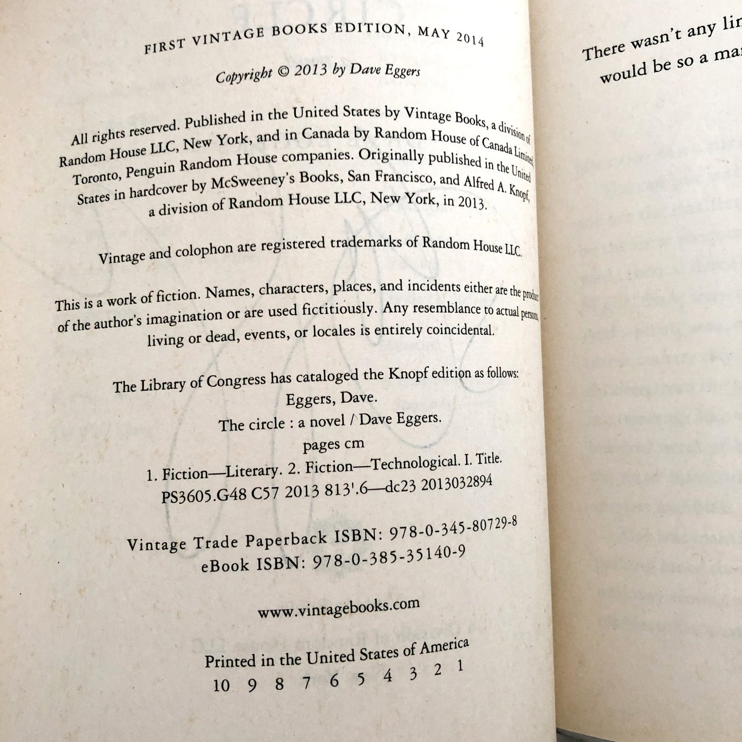 The Circle by Dave Eggers SIGNED! [FIRST TRADE PAPERBACK PRINTING] 2014 • Vintage